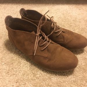 Brown suede oxfords